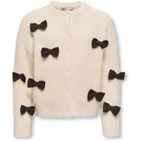 Kids Only GIRLS Gebreid vest 'KMGRosalin' lichtbeige / bruin gemêleerd