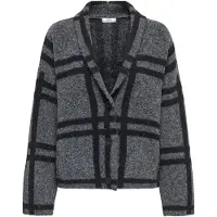 JDY Gebreid vest 'JDYLydia' grijs / zwart