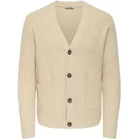 Only & Sons Gebreid vest 'ONSFrame' crème