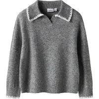 Name it Trui grijs gemêleerd / wit