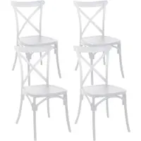 Oviala - Set van 4 witte kunststof terrasstoelen - Dublin