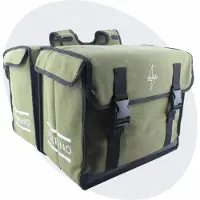 Voltano Canvas Fietstas 70L - Olijf Groen - 100% Waterdicht - Afstandhouder Optie