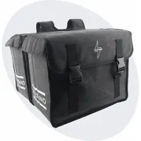 Voltano Canvas Fietstas 70L - Zwart - 100% Waterdicht - Afstandhouder Optie