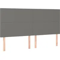 vidaXL Hoofdbord donkergrijs 160x5x118/128 cm Stof