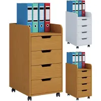 Hioshop Konal Maxi kommode , archiefkast op wielen, 1 plank en 4 ladenBeuken decor.