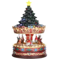 Luville Kerst kersthuisje carousel with christmas tree on top adapter included