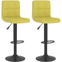 vidaXL Barkruk, 2 stuks, groen, met stoffen bekleding
