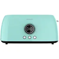 Cecotec Digital Broodrooster Classic Toast 1500 Blue ExtraDouble. 1500 W, 2 extra brede lange sleuven, 3 vooraf ingestelde funct