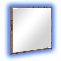 vidaXL LED Badkamerspiegel Oudhout 40 x 37 x 8.5 cm Bewerkt hout