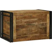 vidaXL Opbergbox Bruin en Zwart 80 x 50 x 50 cm Ruw mango hout