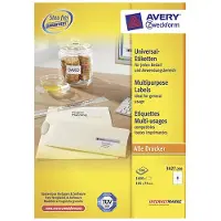 Avery-Zweckform 3427-200 Universele etiketten 105 x 74 mm Papier Wit 1760 stuk(s) Permanent hechtend Laser (kleur)