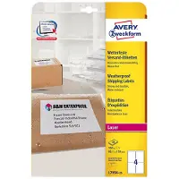 Avery Zweckform L7994-25 weerbestendige verzendetiketten A4 99,1 x 139 mm wit (100 etiketten)