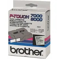 Brother TX-M51 'extreme' tape mat zwart op transparant, glanzend 24 mm (origineel)