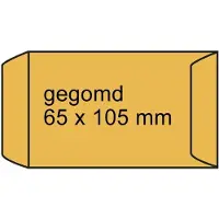 Diversen Zakenvelop bruin 65 x 105 mm gegomd (1000 stuks)