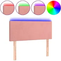 vidaXL Hoofdbord LED 100x5x78/88 cm fluweel roze