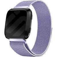 Strap-it Milanees Smartwatch bandje - Geschikt voor Fitbit Versa / Versa 2 Milanees bandje - lichtpaars - Horlogeband / Polsband / Armband - Maat: Maat L