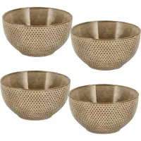 Discountershop Soepkommen Set van 4 – Aardewerk Ramen Kommen Zonder Oor – Schalen en Kommen voor Soep, Noodles, Salade, Ontbijt en Snacks – Ø14 cm – Vaatwasser Veilig