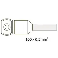 Cimco 18 2460 Dubbele adereindhuls 0.50 mm² Deels geïsoleerd Wit 100 stuk(s)