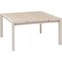 Hespéride Vierkante uitschuifbare tuintafel voor 10 personen van aluminium met houtlook ÉVASION
