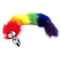Power Escorts Rainbow Fox Tail Butt Plug – 45 cm Staart – n10780