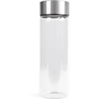 Ginza Glazen Waterfles - 500 ml - Herbruikbare Drinkfles - Met RVS Dop - Transparant