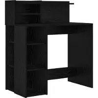 vidaXL Bureau Zwart Eiken Bewerkt hout 90 x 48 x 101,5 cm