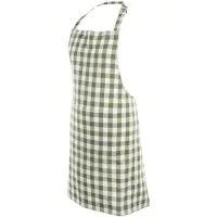 Tiseco Gingham Schort - 80 x 74cm - Olijfgroen