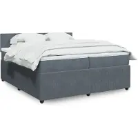 vidaXL Boxspring met matras fluweel donkergrijs 200x200 cm