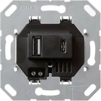 Gira USB-voeding met 2 poorten Type A/C Basisstation Zwart - 236900