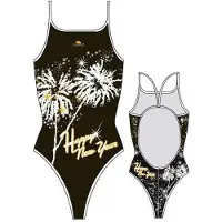 Turbo Happy New Year Swimsuit Rood,Wit S Vrouw