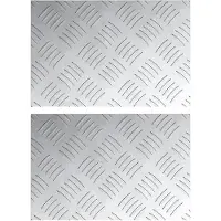 vidaXL Trapmatten 2 st 30 x 20 cm Zilver Aluminium Rechthoekig