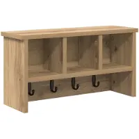 vidaXL Wandgemonteerde kapstok Muurmontage Artisan Eiken Bewerkt hout