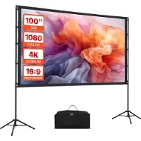 Vevor Projectiescherm met Statief - 100 inch HD 4K - 16:9 Projectorscherm - Dubbele Tripod - Beamer Scherm met Draagtas - voor Thuisbioscoop / Vergaderruimte