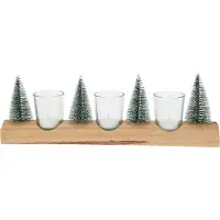 Home & Styling Theelichthouder Set Boompjes Bruin bruin Glas