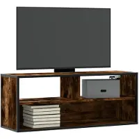 vidaXL Tv-meubel 100x31x39,5 cm bewerkt hout metaal gerookt eikenkleur