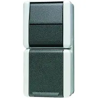 JUNG 876W Wandcontactdoos Opbouwbehuizing 2-voudig Grijs 1 stuk(s)