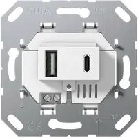 Gira USB-voeding 2-poorts wandcontactdoos type A/C wit - 234900