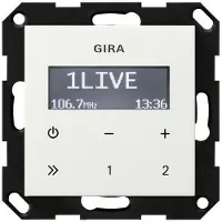 Gira UP radio RDS zonder luidspreker 228403 Systeem 55 zuiver wit (VHF), Radio, Wit
