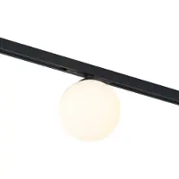 QAZQA Moderne plafondlamp zwart met wit glas voor 1-fase railsysteem - Slimline Eira