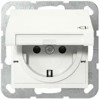Gira SCHUKO-stopcontact, met kinderbeveiliging, systeem 55, zuiverwit, 1 stuk.