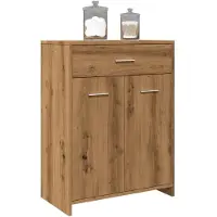 vidaXL Badkamerkast 60x33x80 cm bewerkt hout artisanaal eikenkleurig