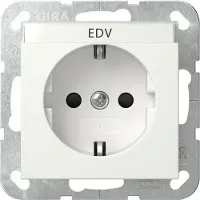 Gira SCHUKO-stopcontact met kinderbeveiliging, systeem 55, zuiverwit, 1 stuk.