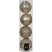 Décoris Kerstballen polystyreen parel mix - 4 stuks (ø14 cm)