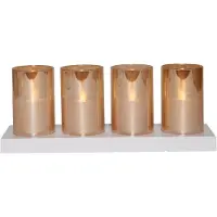Anna's Collection Oplaadbare waxinelichtjes 5 x 7.5 cm | Amber | Bewegende vlam | 4 stuks
