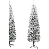 vidaXL Kunstkerstboom half met sneeuw smal 180 cm