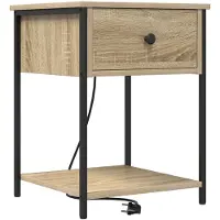 vidaXL Nachtkastje Sonoma Eik 42 x 41 x 56 cm Bewerkt hout
