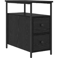 vidaXL Nachtkastje Zwart eiken 30 x 60 x 60 cm Bewerkt hout