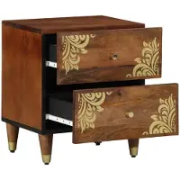 vidaXL Nachtkastje Honing bruin 40 x 33 x 46 cm Massief Mango Hout