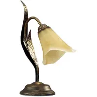 ONLI Tafellamp Alga, brons / oud-messing, Woon-/ Eetkamer, metaal, Florentijns, Tafellamp