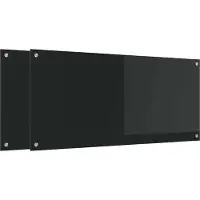 vidaXL Keukenachterwand 2 st Zwart 110 x 50 cm gehard glas